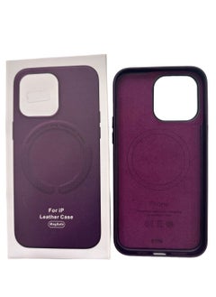 Generic iPhone 11 Pro Max Vegan Leather Case with MagSafe Purple  - Image 2