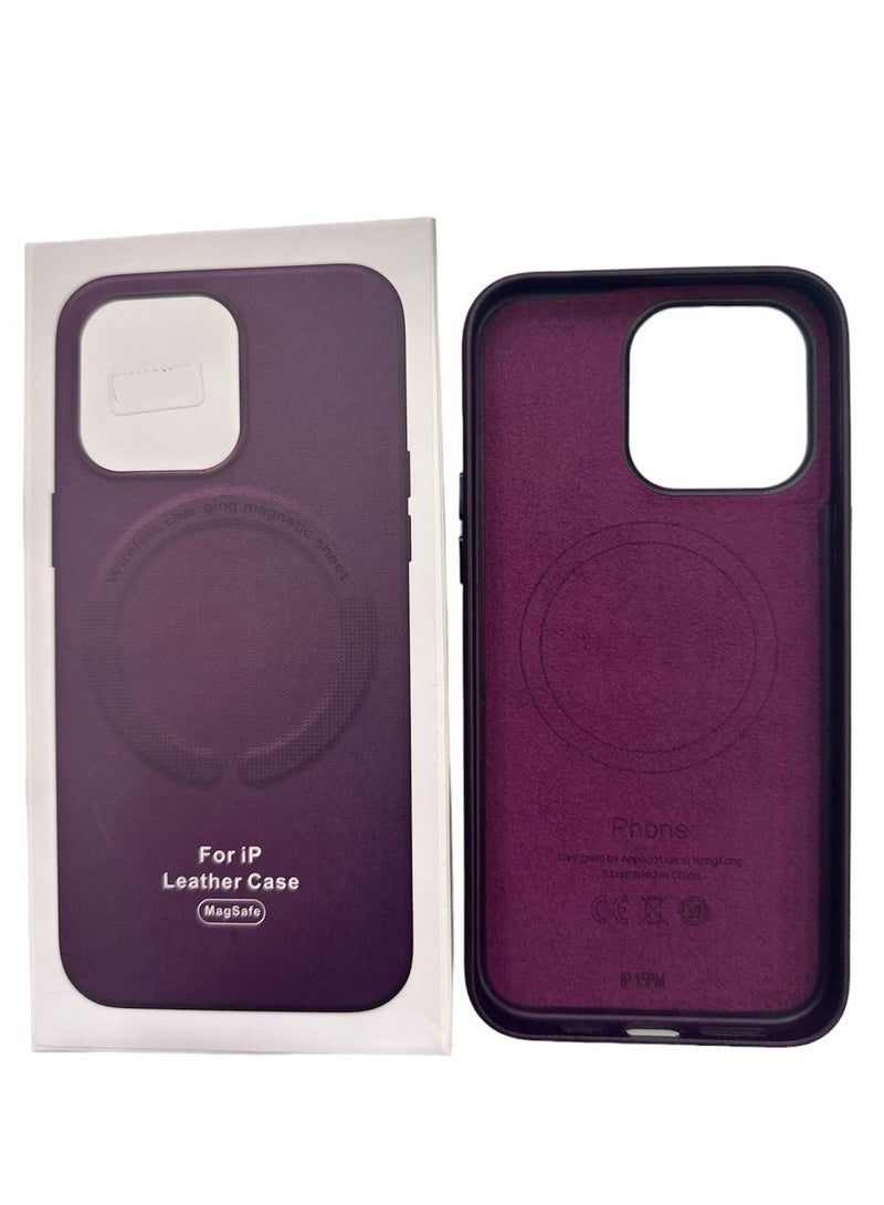 11 Pro Max Vegan Leather Case with MagSafe Purple - Image 2