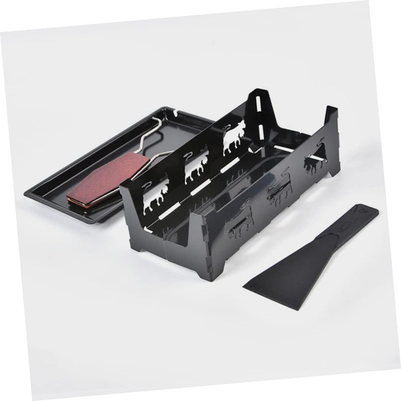 BESTOYARD 1 Set Cheese Griddle Carbon Steel Baking Tray Raclette Table Grill for Cheese Candlelight Cheese Raclette Indoor Grill Household Mini Cheese Oven Iron Kitchen Supplies Korean - Image 3