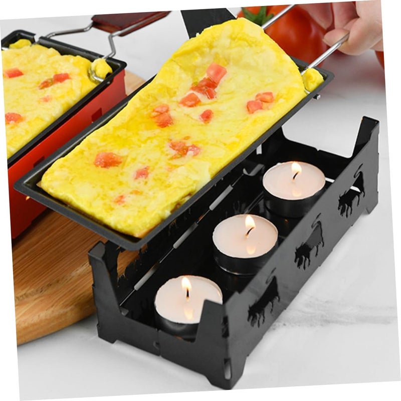 BESTOYARD 1 Set Cheese Griddle Carbon Steel Baking Tray Raclette Table Grill for Cheese Candlelight Cheese Raclette Indoor Grill Household Mini Cheese Oven Iron Kitchen Supplies Korean - Image 5