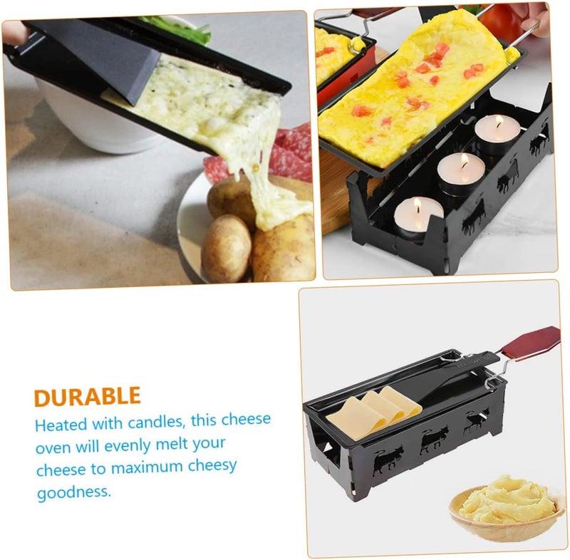 BESTOYARD 1 Set Cheese Griddle Carbon Steel Baking Tray Raclette Table Grill for Cheese Candlelight Cheese Raclette Indoor Grill Household Mini Cheese Oven Iron Kitchen Supplies Korean - Image 2