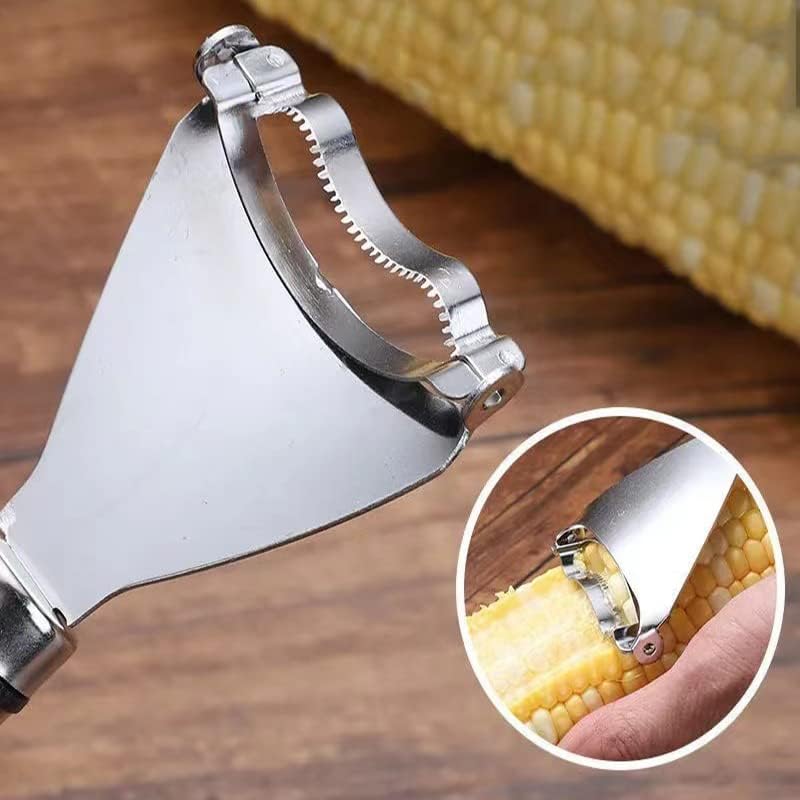 LDG WARE Stainless Steel Corn Peeler for Kitchen | Cob Stripper Tool for Kitchen, Removes Kernels in Seconds, Sharp Serrated Blade| Peeler for Vegetables and Fruits, Salad Cutter (1-pcs) - Image 4