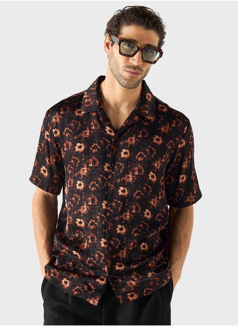 Iconic - Floral Print Relaxed  Fit Shirt - Image 1