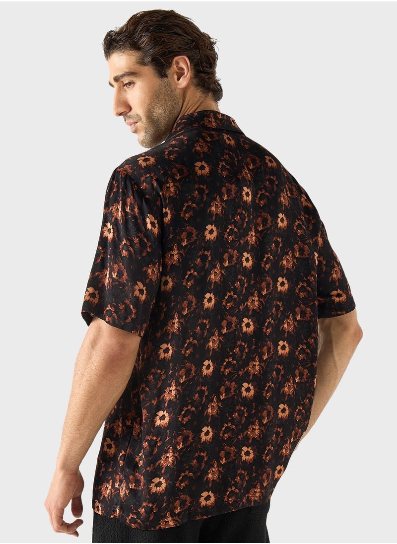 Iconic - Floral Print Relaxed  Fit Shirt - Image 1