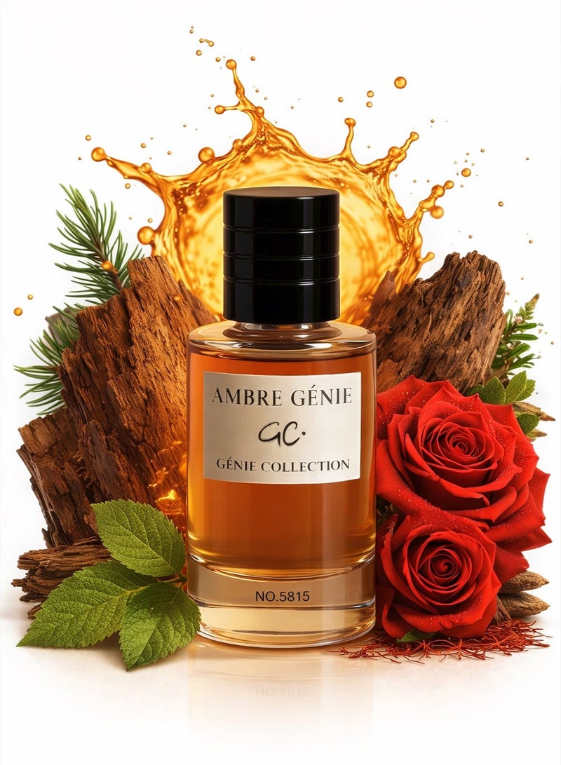 Genie Collection Amber Genie Collection No. 5815 | Long Lasting Luxury Unisex Perfume with Woody, Spicy & Floral Notes – 25ml - Image 1