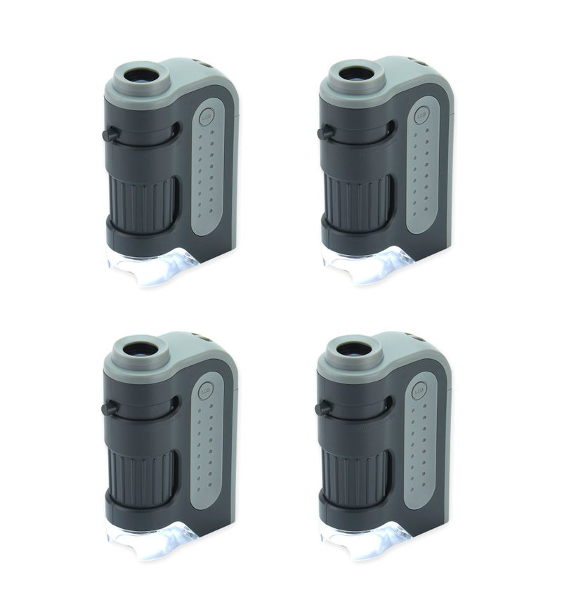 Carson Carson MicroBrite Plus 60x-120x Power LED Lighted Pocket Microscope - Set of 4 (MM-300MU),Black/Grey  - Image 1