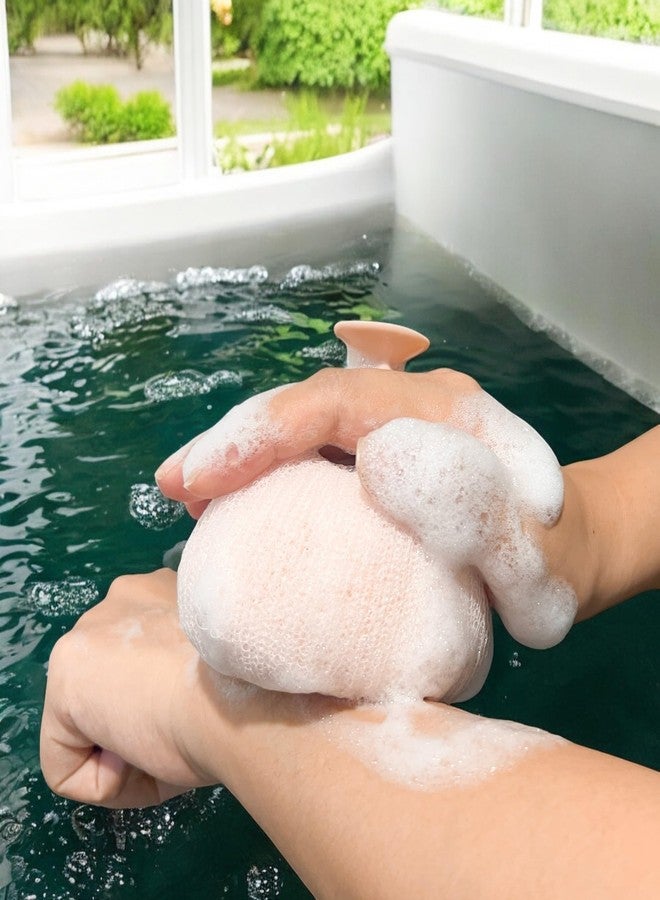 BuleVina 2Pack Super Soft Sunflower Suction Cup Bath Ball, Essential Bath Sponge for Men and Women, Loofah Sponge Effectively Exfoliates - Image 5