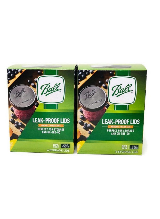 Ball Ball Leak-Proof Plastic Lids for Glass Mason Jars, Used for Canning, Pickling, Juice, Jam, Jelly (Wide, 6 Count (Pack of 2))  - Image 1
