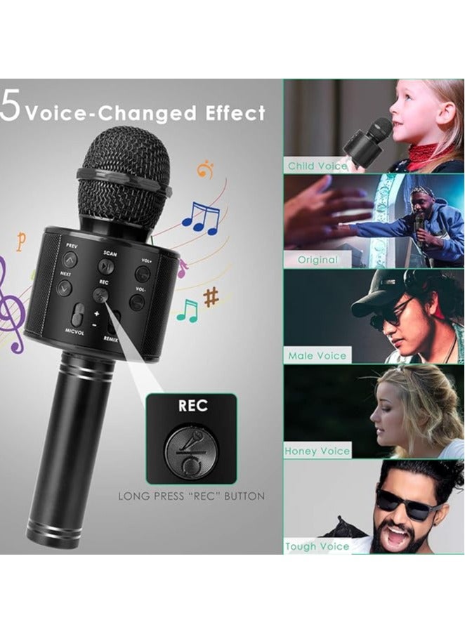 Lukadah Kids Microphone for Singing, Wireless Bluetooth Karaoke Microphone for Adults, Portable Handheld Karaoke Machine, Toys for Boys and Girls Gift for Birthday Party (Black) - Image 5