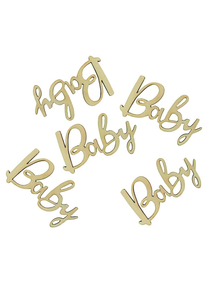 GODAN Baby Wooden Confetti Wood Table Decoration 5cm 18-Pack - Image 1