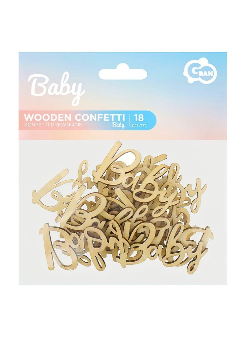 GODAN Baby Wooden Confetti Wood Table Decoration 5cm 18-Pack - Image 3