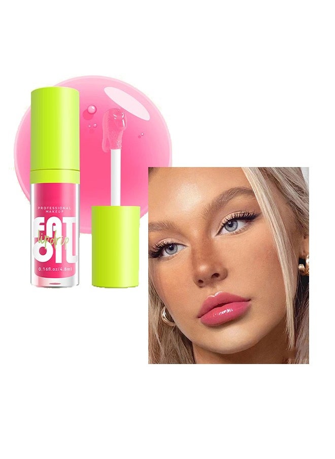 Julystar Plump Lips Fat Perks, Lip Glow Oil Deep Nourishing Moisturizing Glossy Long Lasting Lightweight Non Sticky Portable Lip Oil Lip Care to Fade Lines and Exfoliate Dead Skin for Women 4.8ml(#02)  - Image 3