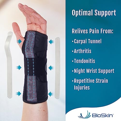 BioSkin Carpal Tunnel Wrist Brace - For Arthritis Pain And Support, Tendonitis, Wrist Sprains, Night Wrist Sleep Support Brace, Wrist Splint, Wrist Support For Women And Men, HSA or FSA Eligible - Image 3