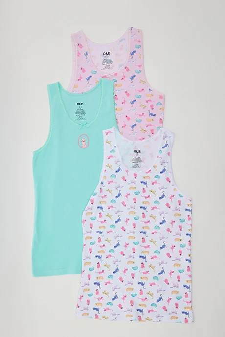أر أند بي 3 Pack Printed Sleeveless Camisoles
