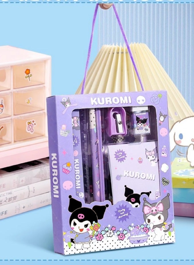 Generic 6 Piece Stationery Set Sanrio Children's stationery Gift Set back-to-school gift set for students to learn Kouromi Pencil Ruler  - Image 4