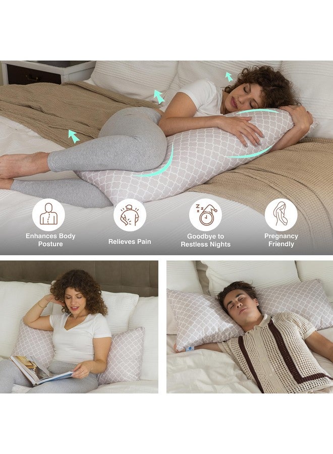 PharMeDoc Pharmedoc Body Pillow, Pregnancy Pillow, Side Sleeper Pillow, Body Pillow for Adults, Memory Foam Pillow, Arabesque - Image 3