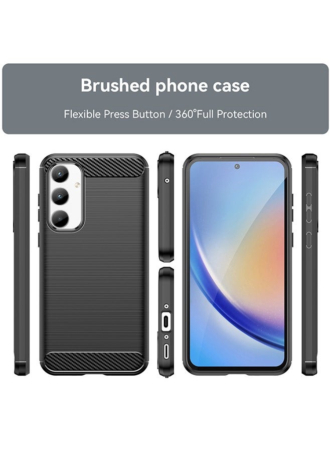 SNBFA Samsung Galaxy A35 Case Cover with Soft TPU Carbon Fiber Texture Anti-Scratch Shockproof Slim Anti-Drop Bumper Back Cover Comfortable Touch shell Phone Accessory for Samsung Galaxy A35 5G  - Image 2