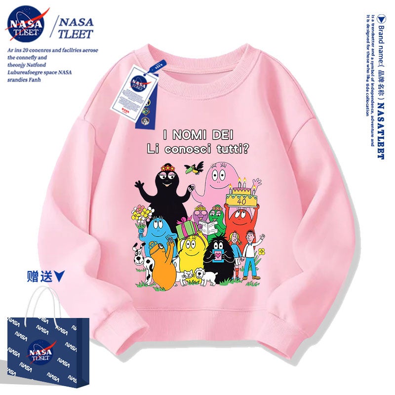 Barbapapa Baba Papa'S Anime Cartoon Surrounding Boys And Girls Students Children'S Sweatshirt Crewneck Jacket - Image 4