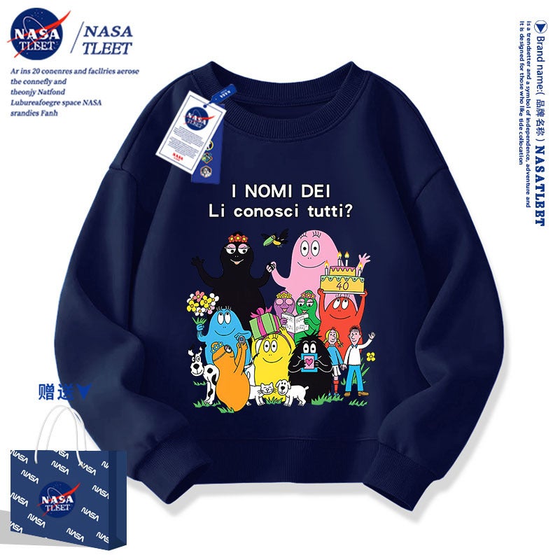 Barbapapa Baba Papa'S Anime Cartoon Surrounding Boys And Girls Students Children'S Sweatshirt Crewneck Jacket - Image 2