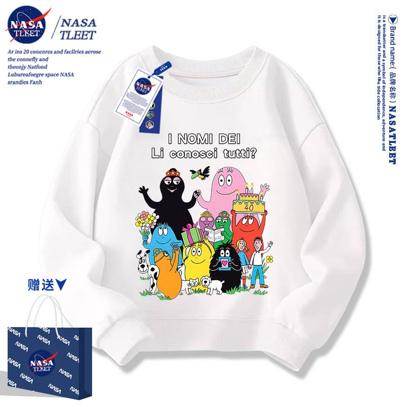 Barbapapa Baba Papa'S Anime Cartoon Surrounding Boys And Girls Students Children'S Sweatshirt Crewneck Jacket - Image 3