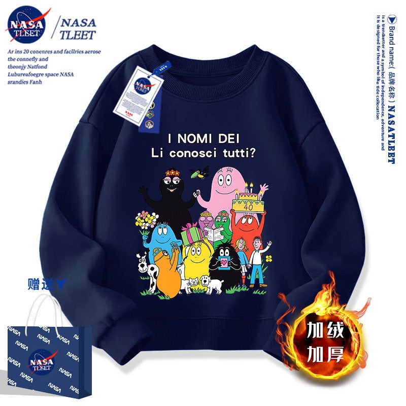 Barbapapa Baba Papa'S Anime Cartoon Surrounding Boys And Girls Students Children'S Sweatshirt Crewneck Jacket - Image 1