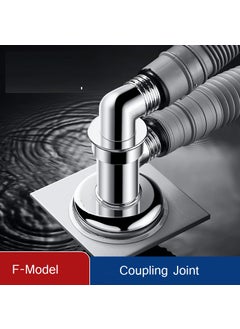 Rasdion Rasdion Bathroom Floor Drain Connector Assembly Drainer for Washing Machine Outlet Pipe Connector FModel with Coupling  - Image 2
