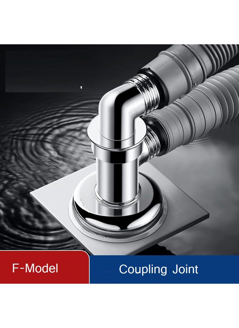 Rasdion - Rasdion Bathroom Floor Drain Connector Assembly Drainer for Washing Machine Outlet Pipe Connector FModel with Coupling - Image 1