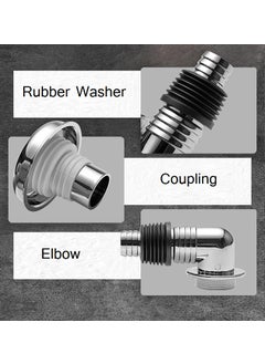 Rasdion Rasdion Bathroom Floor Drain Connector Assembly Drainer for Washing Machine Outlet Pipe Connector FModel with Coupling  - Image 3