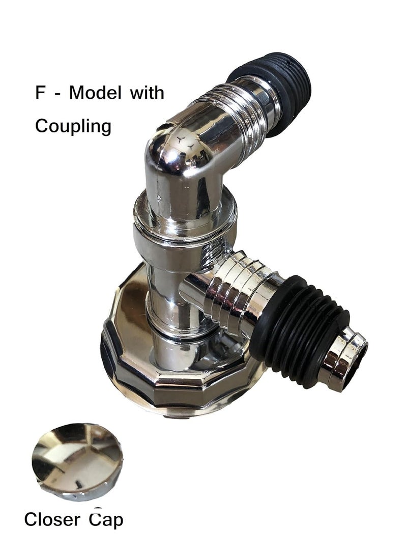 Rasdion - Rasdion Bathroom Floor Drain Connector Assembly Drainer for Washing Machine Outlet Pipe Connector FModel with Coupling - Image 1