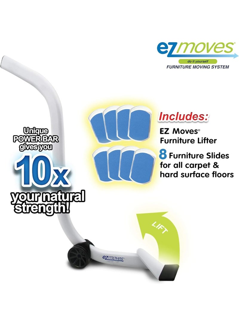 EZ MOVES Multi Surface Furniture Moving Tool Kit with Strong Lifting Bar and Smooth Sliders Designed for Easy Rearranging of Heavy Household Furniture Without Damaging Floors or Causing Back Strain - Image 4