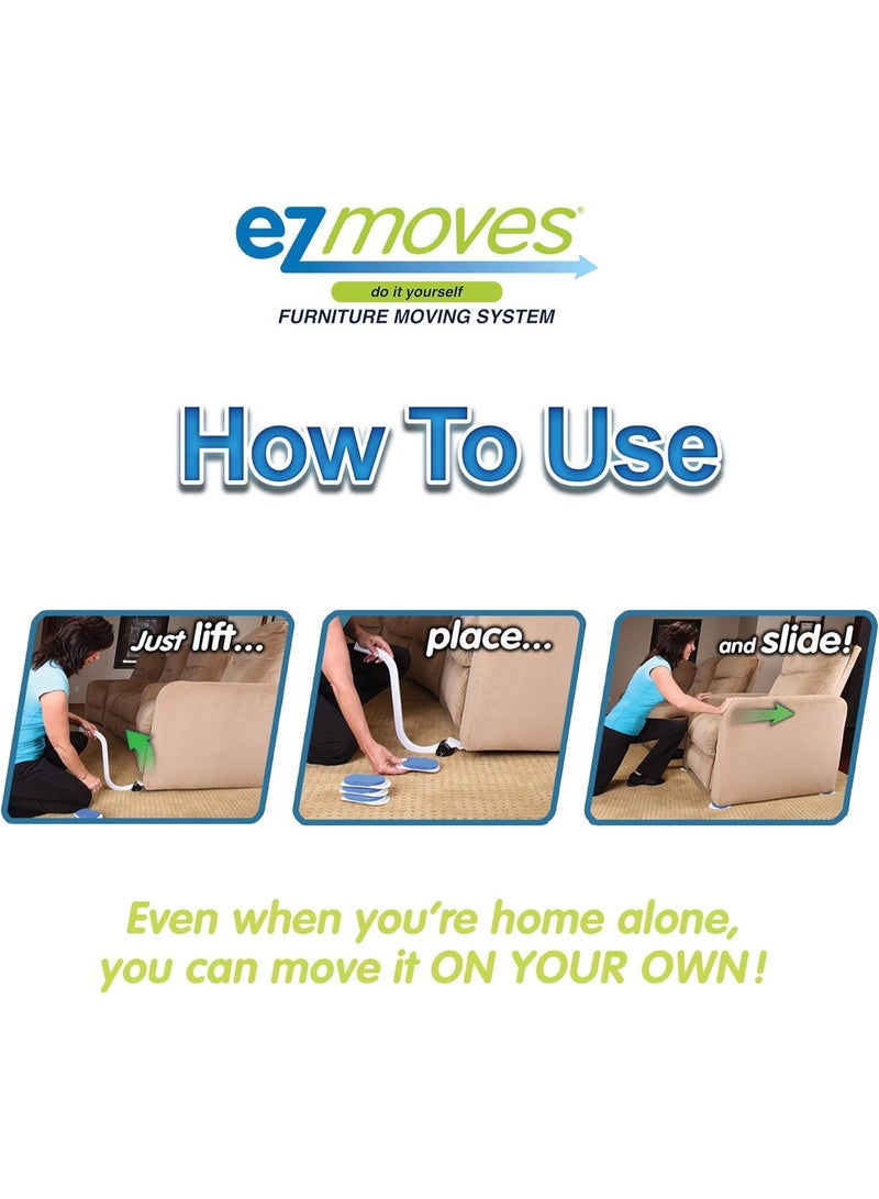 EZ MOVES Multi Surface Furniture Moving Tool Kit with Strong Lifting Bar and Smooth Sliders Designed for Easy Rearranging of Heavy Household Furniture Without Damaging Floors or Causing Back Strain - Image 5