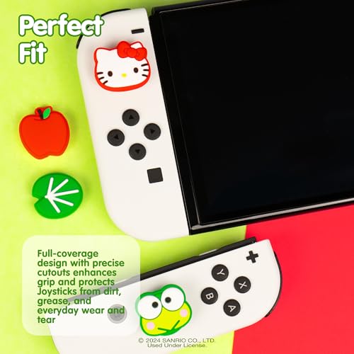 Hamee Hello Kitty and Friends Thumb Grips Compatible with Nintendo Switch OLED/Switch Lite, Character Analog Soft Anti-Slip Silicone Joystick Grip Cover Caps – Hello Kitty and Keroppi - Image 3