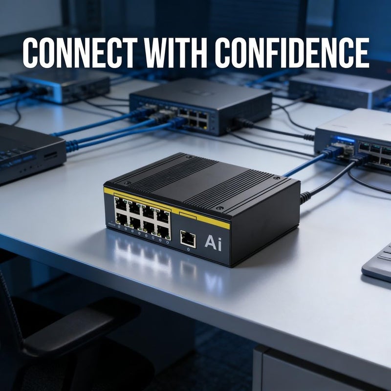Industrial 9 Port PoE Switch 8 Ports 10 100Mbps Metal Housing IP40 Protection - Image 5