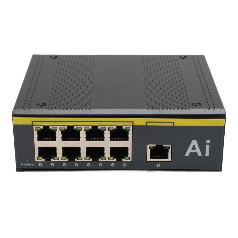 Industrial 9 Port PoE Switch 8 Ports 10 100Mbps Metal Housing IP40 Protection - Image 2