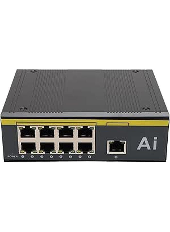 Industrial 9 Port PoE Switch 8 Ports 10 100Mbps Metal Housing IP40 Protection - Image 1
