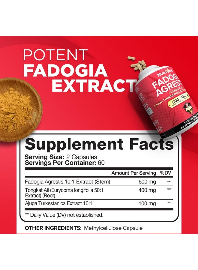 Nutrivein Nutrivein Fadogia Agrestis with Tongkat Ali & Turkesterone Supplement 1100mg - Premium Blend for Optimal Performance, Strength and Workout Recovery - Image 2
