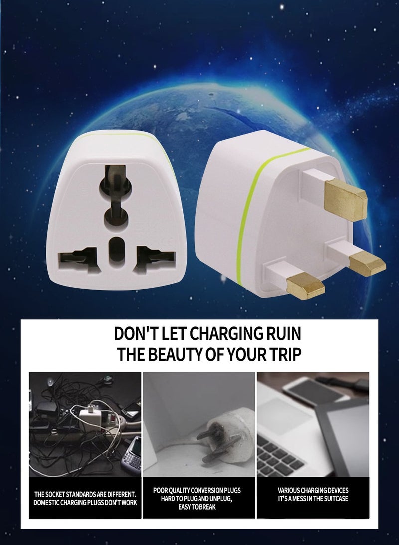 BEIRUI 2pcs British Standard Plug Travel Adapter with 3-Pin Power Plug Adapter for Australia/UK/EU/USA, Plug Adapter - Image 5
