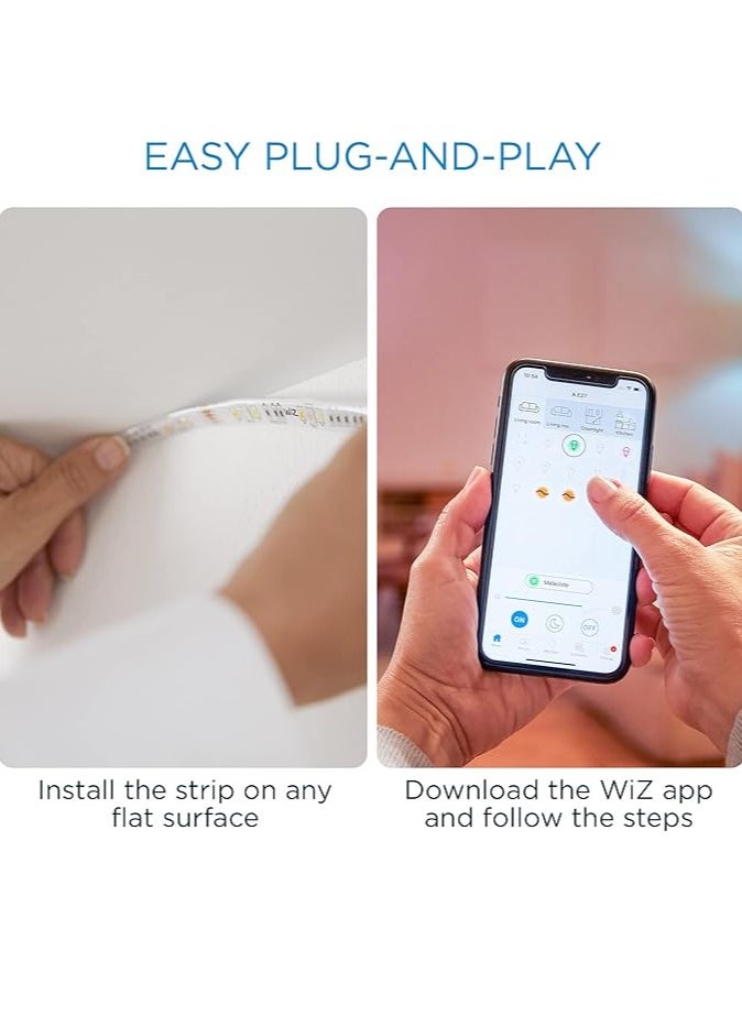 Wiz - Wiz Smart-Lightstrip Color Led 1M Extension 800Lm (Compatible With Google Assistant, Alexa & Siri) - Image 1