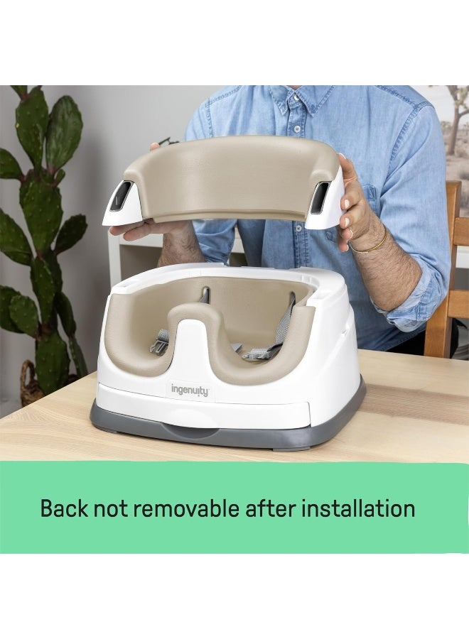 Ingenuity Baby Base 2-in-1 Booster Feeding & Floor Seat with Self-Storing Tray, Cashmere - Image 4