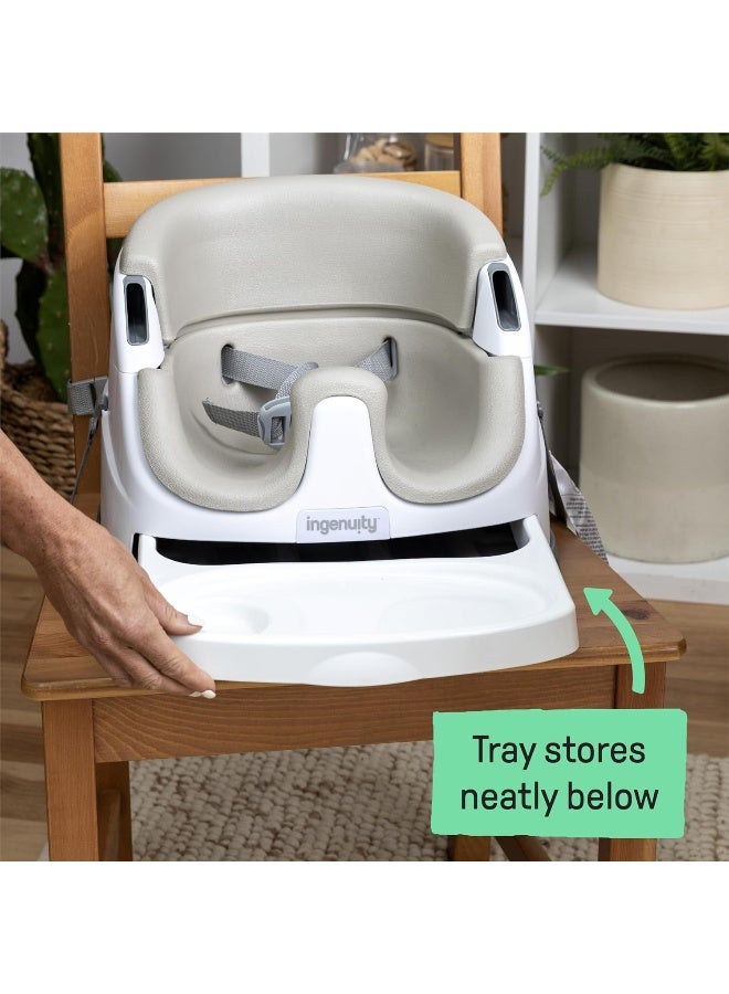 Ingenuity Baby Base 2-in-1 Booster Feeding & Floor Seat with Self-Storing Tray, Cashmere - Image 5