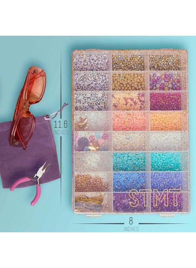 STMT D.I.Y. Glitz Bead Case, Includes Over 500 Jewelry Making Supplies, Including Cute Beads for Jewelry Making, Bracelet Charms, Storage Case, Friendship Bracelet Kit, Teen Girl Gifts - Image 4