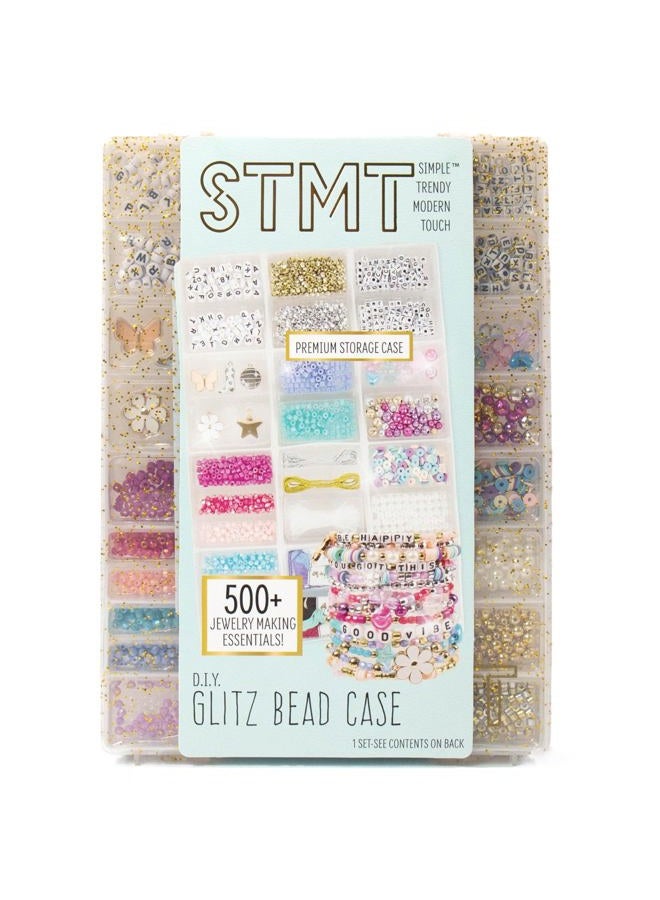 STMT D.I.Y. Glitz Bead Case, Includes Over 500 Jewelry Making Supplies, Including Cute Beads for Jewelry Making, Bracelet Charms, Storage Case, Friendship Bracelet Kit, Teen Girl Gifts - Image 1