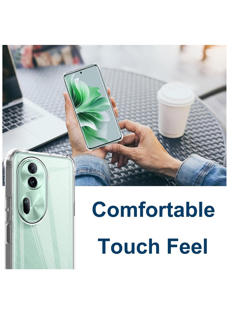 جنرال غطاء متوافق مع OPPO Reno 11 Pro 5G، من السيليكون الشفاف فائق الرقة TPU، يوفر حماية ضد السقوط من الزوايا الأربعة ومقاوم للصدمات.  - Image 2