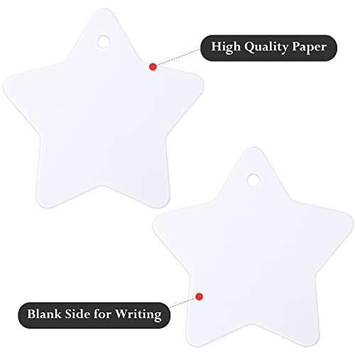 G2PLUS Star Gift Tags, 100PCS Blank Star Shaped Tags, Kraft Paper Gift Tag with String for Present Wrapping, Wedding, Christmas Party Favors (White) - Image 3