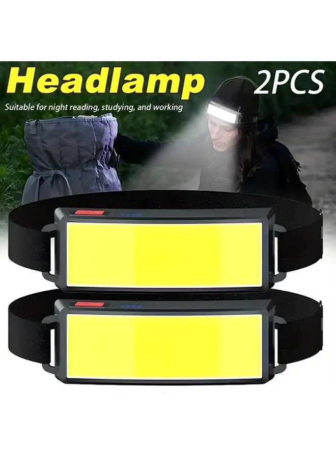 2pcs USB Rechargeable LED Headlamp High Light for Camping Work Emergency - Image 2