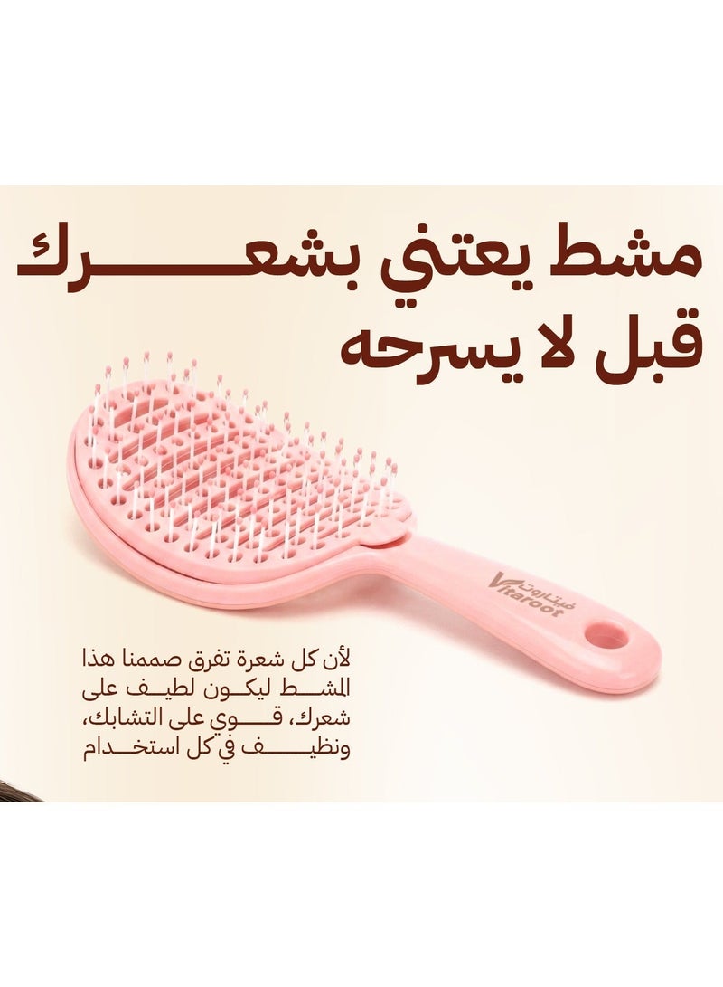 Vitaroot Detangling Hair Brush For Women & Men - Easy To Clean Hair Comb with Anti Breakage Bristles - Flexible Ventilated Scalp Cleaning Body - Detachable Rubber Hair Remover - Suitable For Wet & Dry Hair (Purple) - Image 3
