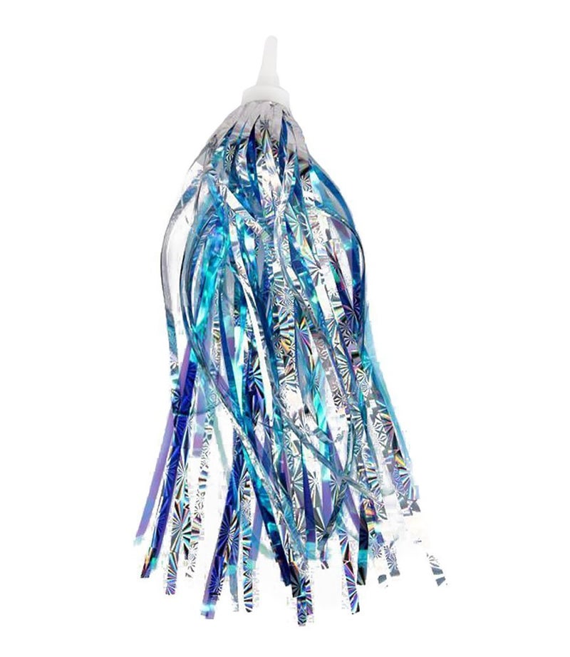 Haifly 2 pcs Kids Bike Handlebar Streamers Ribbon Sparkle Tassel for Bicycle Scooter Blue