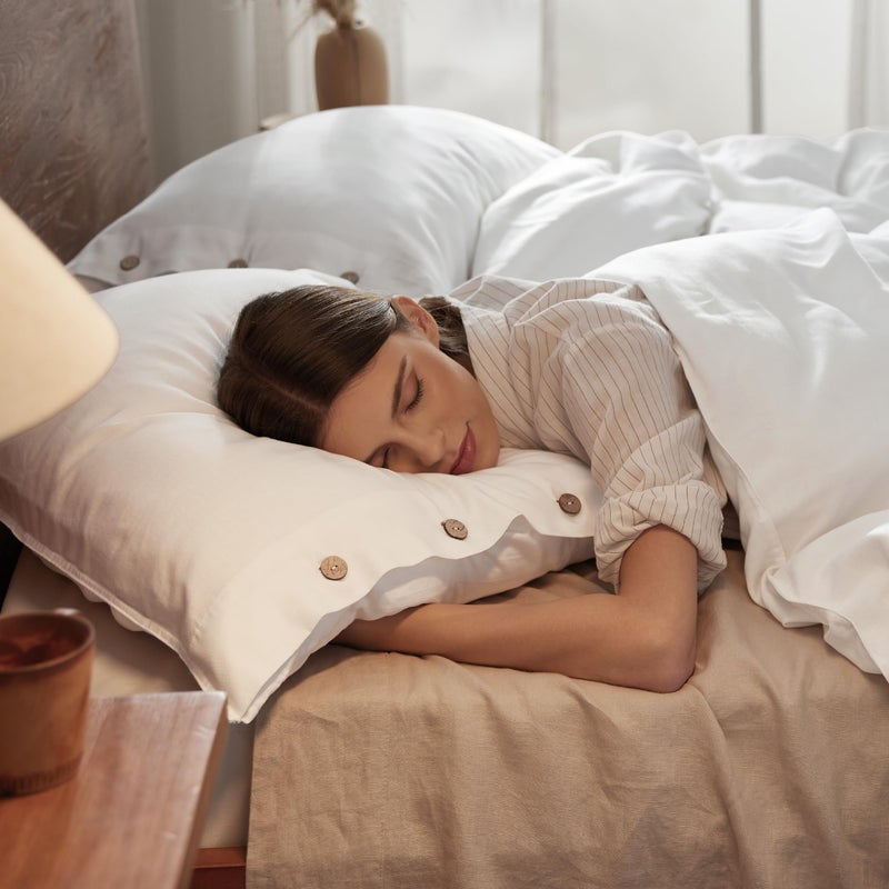 Bedsure Linen Duvet Cover King Size - Linen Cotton Blend Bedding Set  Soft & Cozy  3 Pieces  1 Duvet Cover 104x90 Inches and 2 Pillowcases  Cream Color Cooling Bedding  Comforter Sold Separately