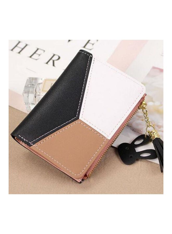 NIBEMINENT Short Ladies Zipper Wallet Black/White/Brown