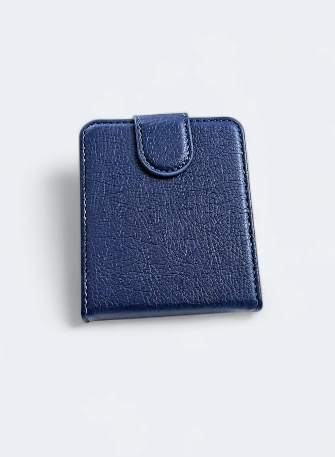 بروماس حافظة Z FLIP 4، حافظة جلدية لهاتف Galaxy Z Flip 4 مع فتحة بطاقة وغطاء مغناطيسي للهاتف متوافق باللون الأزرق - Image 1